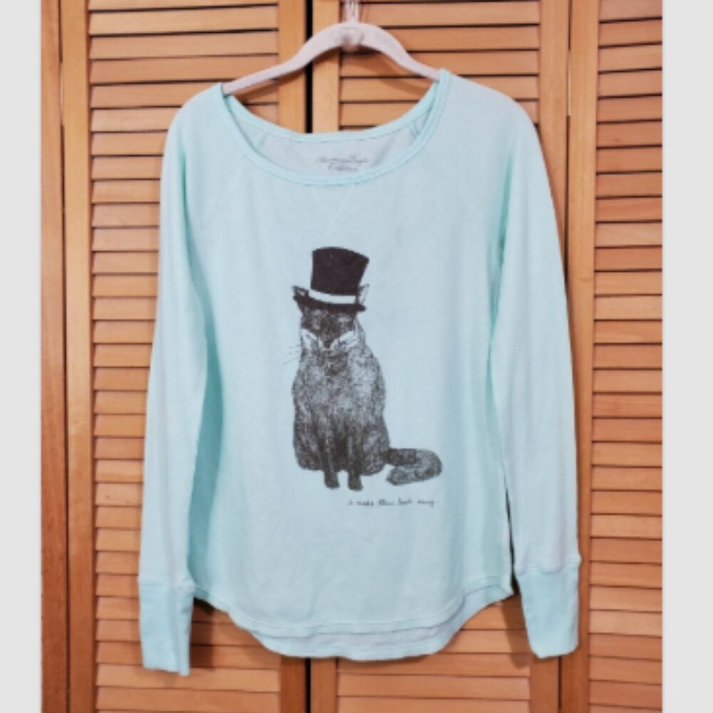 AEO Women's Graphic Waffle Knit Top M